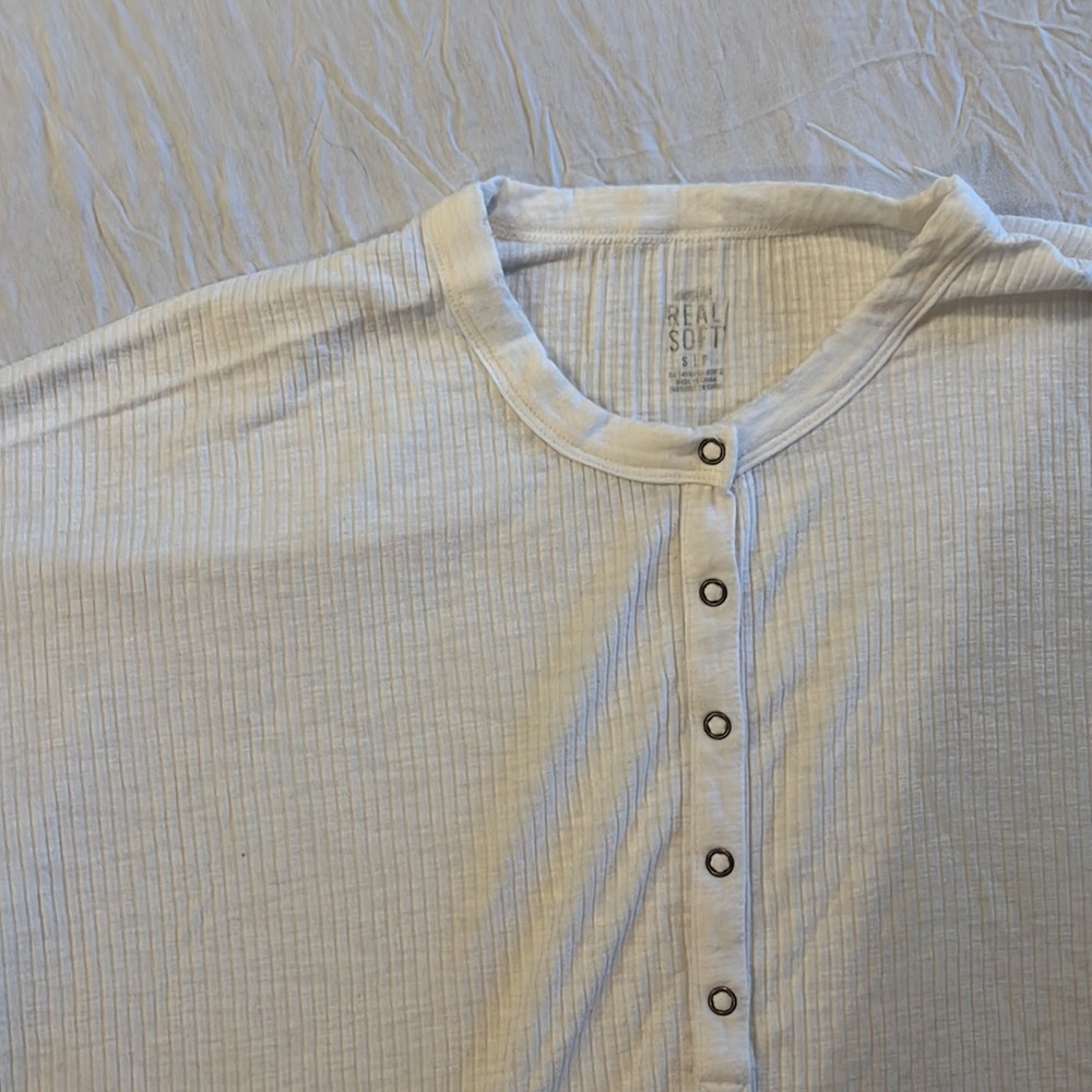 Aerie Real Soft Long Sleeve Henley Top